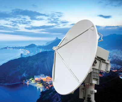 C-Band Doppler weather radar system with large rotating dish antenna